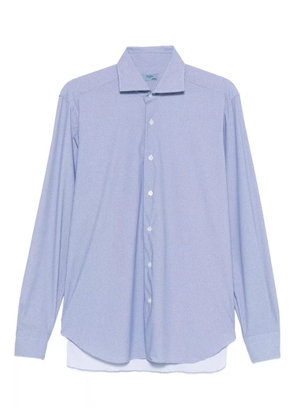 Barba pattern button-down shirt - Blue