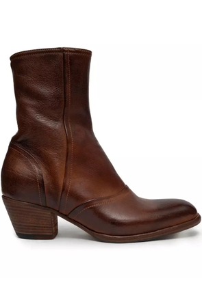 PAUL SILENCE 55mm leather zip-fastening boots - Brown