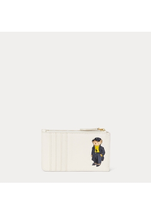 Polo Bear Leather Zip Card Case