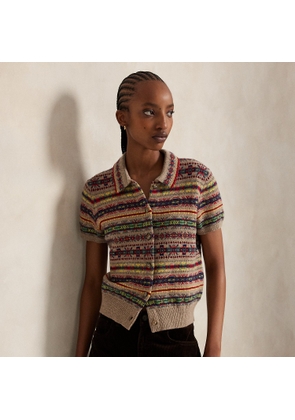 Fair Isle Short-Sleeve Cardigan