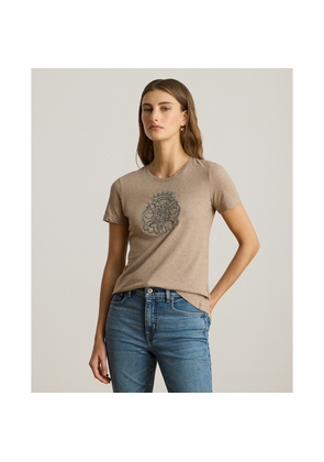 Beaded-Crest Cotton Jersey T-Shirt