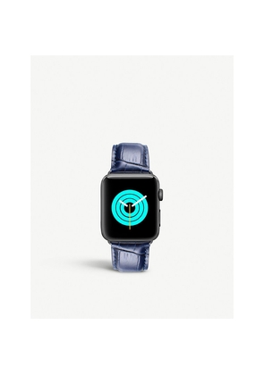 Mens Mintapple Apple Watch Alligator-Embossed Leather Strap and Stainless Steel Case 38mm/40mm