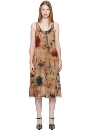 R13 Brown Reversible Tank Midi Dress