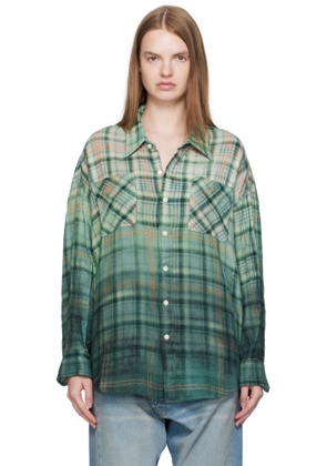 R13 Green Drop Neck Work Shirt