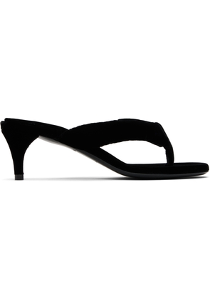 ALAÏA Black Velvet Tong Mules