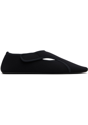 ALAÏA Black Neoprene Ballerina Flats