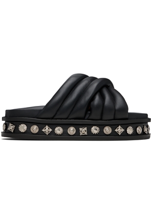 Toga Virilis Black Soft Leather Sandals