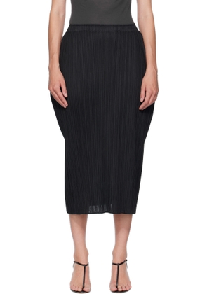 PLEATS PLEASE ISSEY MIYAKE Black Mid-May Lamp Shade Midi Skirt