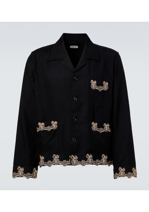 Bode Laurelist wool flannel overshirt