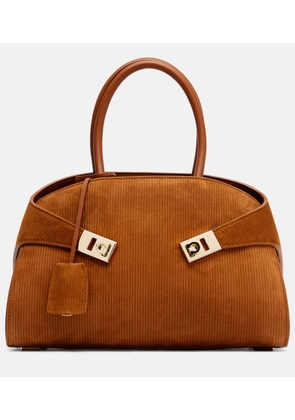 Ferragamo Hug Medium suede tote bag