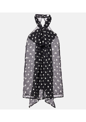Nina Ricci Polka-dot sheer silk tank top