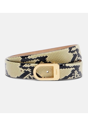 Khaite Saddle 30mm snake-effect leather belt