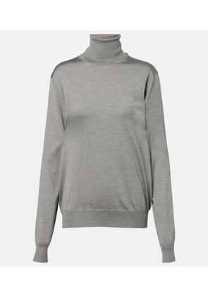 The Row Liwen silk turtleneck top