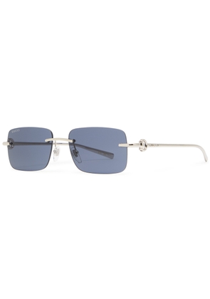 Gucci Rimless Rectangle-frame Sunglasses - Silver - One Size