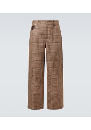 Loewe Checked wool tweed barrel-leg pants