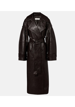 Rohe Crocodile-effect leather trench coat