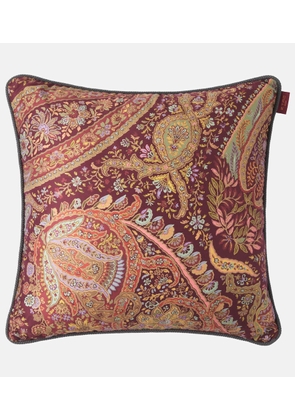 Etro Maranta floral cotton cushion