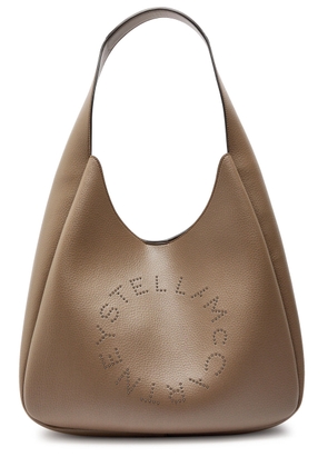 Stella Mccartney Logo Large Faux Leather Shoulder bag - Grey - One Size