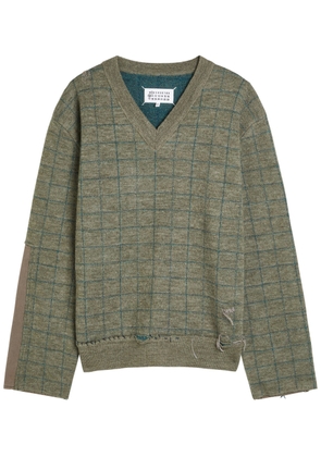 Maison Margiela Distressed Wool Jumper - Khaki - XS (UK6 / XS)