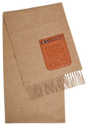 Loewe Anagram Wool-blend Scarf - Beige - One Size