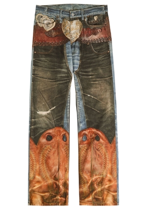 Acne Studios 2010 Printed Straight-leg Jeans - Blue - M