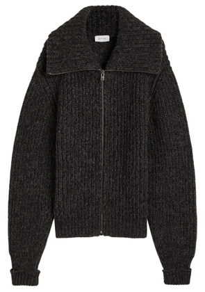 Lemaire Zipped Ribbed Brushed Alpaca-blend Cardigan - Brown - L