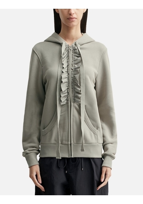 Ruffle Hoodie Zip-up