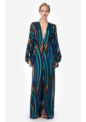 Costarellos Willow Printed Satin Column Gown - Moda Operandi