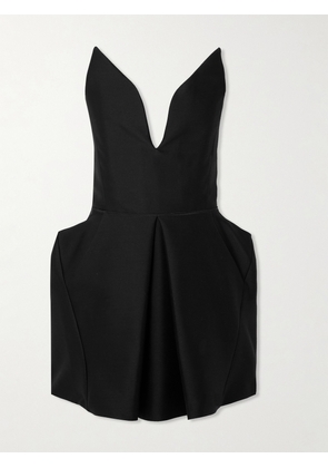Maticevski - Le Petite Strapless Pleated Wool And Silk-blend Mini Dress - Black - UK 6,UK 8,UK 10,UK 12,UK 14