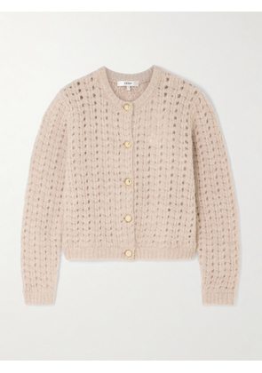 FRAME - The Plush Open-knit Alpaca-blend Cardigan - Neutrals - x small,small,medium,large,x large