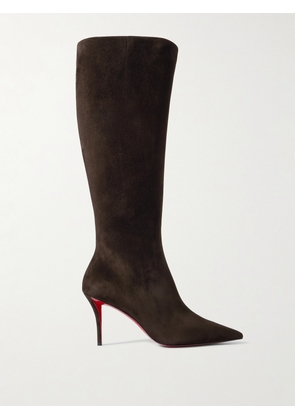 Christian Louboutin - Miss Z 80 Suede Knee Boots - Brown - IT36,IT36.5,IT37,IT37.5,IT38,IT38.5,IT39,IT39.5,IT40,IT40.5,IT41,IT41.5,IT42