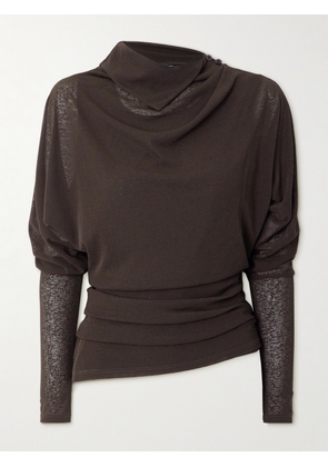 Proenza Schouler - Golda Draped Jersey Top - Brown - x small,small,medium,large,x large