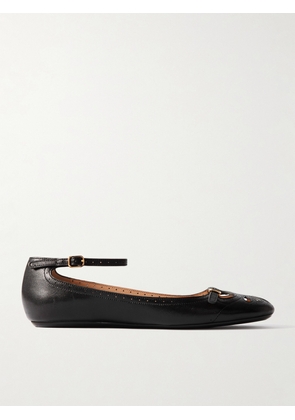 Chloé - Misty Laser-cut Leather Ballet Flats - Black - IT36,IT36.5,IT37,IT37.5,IT38,IT38.5,IT39,IT39.5,IT40,IT40.5,IT41