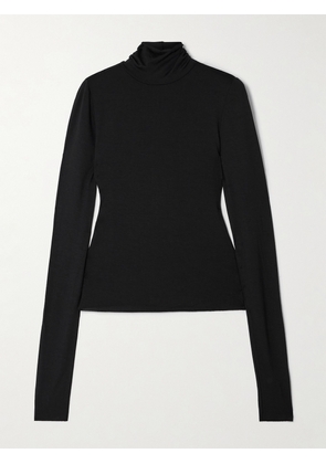 ÉTERNE - Stretch-modal Jersey Turtleneck Top - Black - x small,small,medium,large,x large