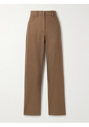 KHAITE - Callum Brushed-wool Straight-leg Pants - Brown - US0,US2,US4,US6,US8,US10,US12