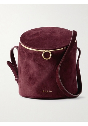 Alaïa - La Canette Small Suede Shoulder Bag - Burgundy - One size
