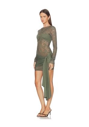 LIONESS Midnight Mini Dress in Olive. Size L. Also in M, S, XS.