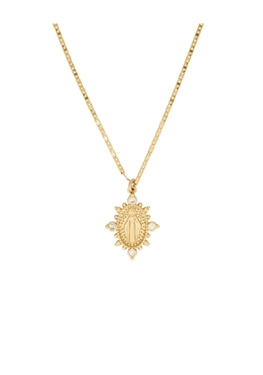 Natalie B Jewelry She's So Divine Necklace in Metallic Gold.