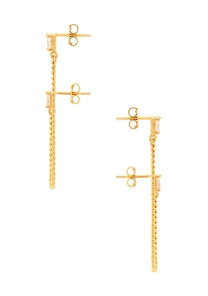 Natalie B Jewelry Tova Double Earring in Metallic Gold.