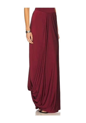 MISHA The Waterfall Jersey Skirt in Red. Size L. Also in M, XL, XS, XXS.