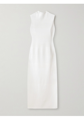 Cult Gaia - Deirdra Embellished Open-back Draped Knitted Midi Dress - Off-white - xx small,x small,small,medium,large,x large
