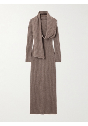 Cult Gaia - Natacha Cable-knit Wool And Cashmere-blend Dress - Brown - xx small,x small,small,medium,large,x large