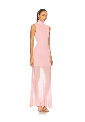 SEROYA Amine Knit Maxi Dress in Pink. Size S. Also in M, XS.