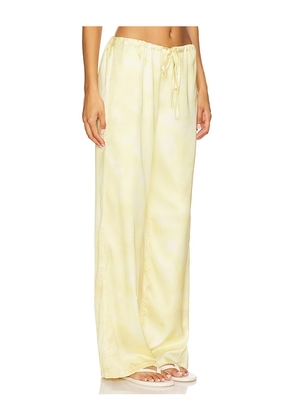 SNDYS Lyra Print Pant in Yellow. Size M. Also in L, S, XL, XS, XXS.