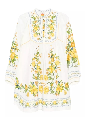 FARM Rio floral embroidered midi dress - White