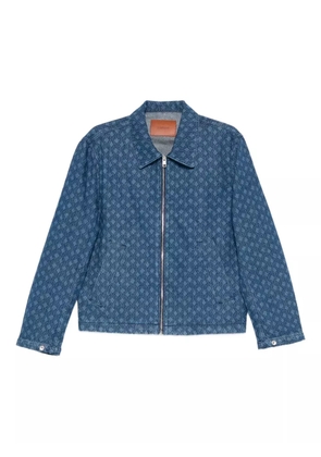SANDRO patterned zip-front denim jacket - Blue