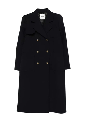 SANDRO patch-pockets double-breasted coat - Blue