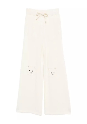 Joshua Sanders teddy-embellished knitted trousers - Neutrals