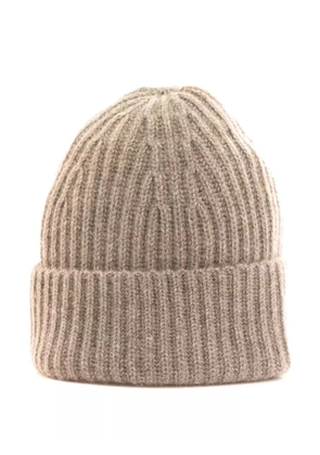 Lisa Yang ribbed beanie hat - Neutrals