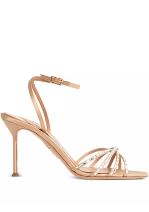 Aquazzura crystal-embellished slingback sandals - Neutrals